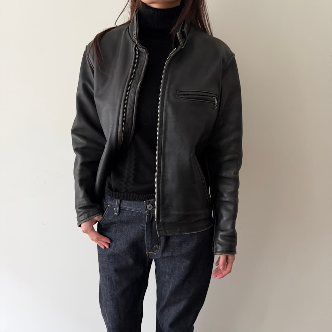 쇼트 레더 자켓 36 상품이미지3