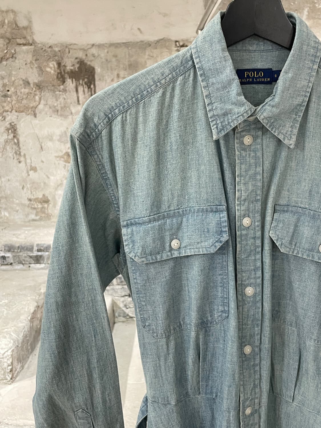 폴로 랄프로렌 연청 웨이스트 밴드 샴브레이 롱 원피스 상품이미지2