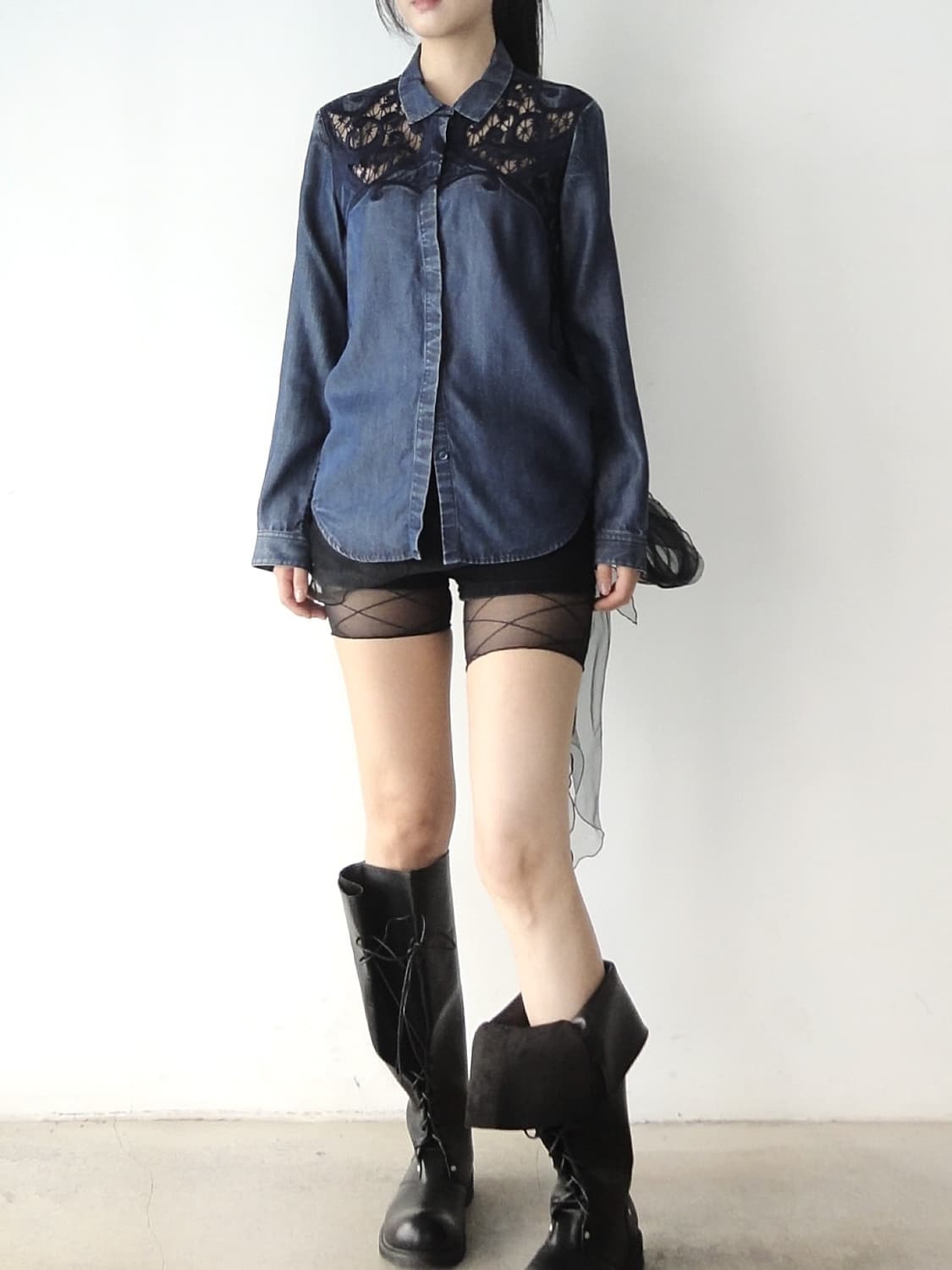 Boho embroidery see through shirt 상품이미지5