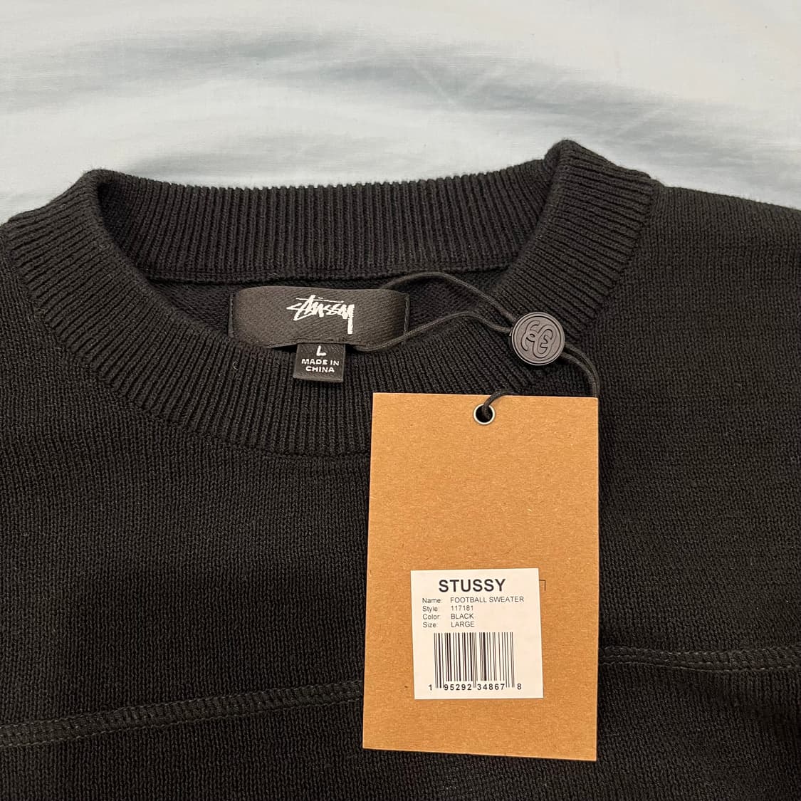 [L] 스투시 풋볼 스웨터 블랙 상품이미지4
