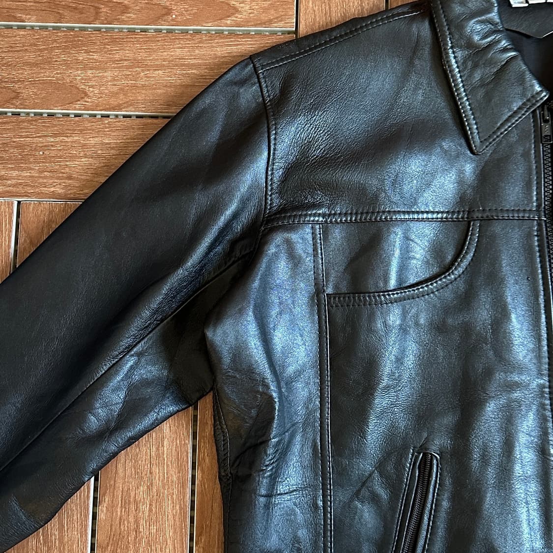 80-90’s Vintage genuine leather jacket 상품이미지4