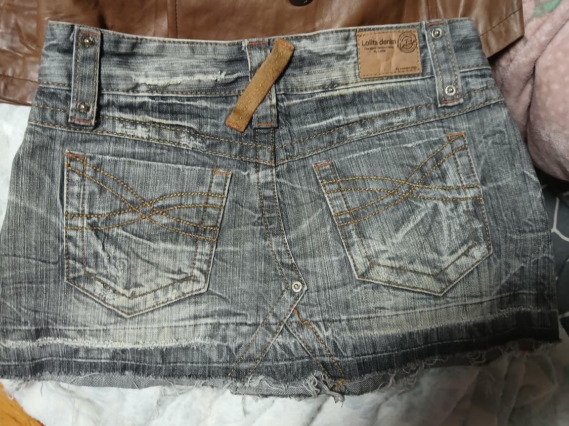 비갸루 Y2K그레이 워싱미니스커트 상품이미지2