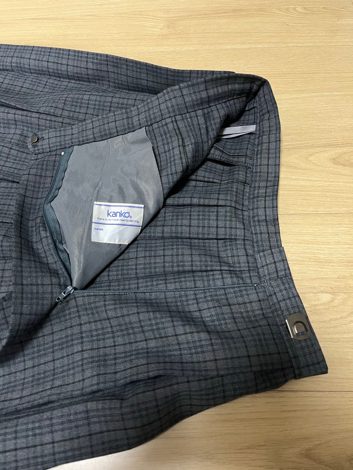 KANKO 그레이 체크 플리츠 스커트 상품이미지4