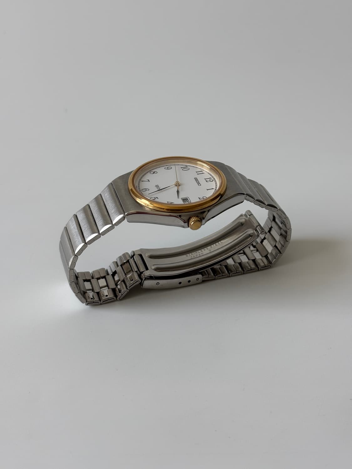 1990년대 Spirit 골드 베젤 실버 쿼츠 남성 상품이미지3