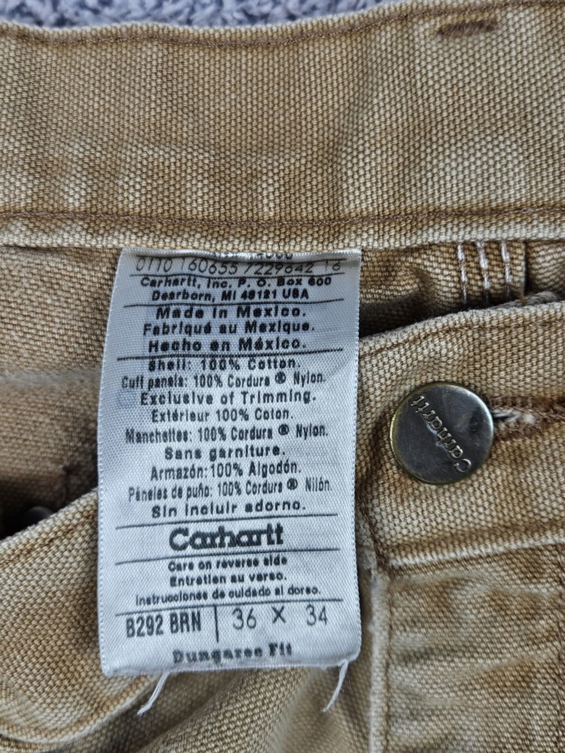 칼하트 캔버스 더블니 워크 헌팅 팬츠 ( 36X34 ) / 10413 상품이미지7