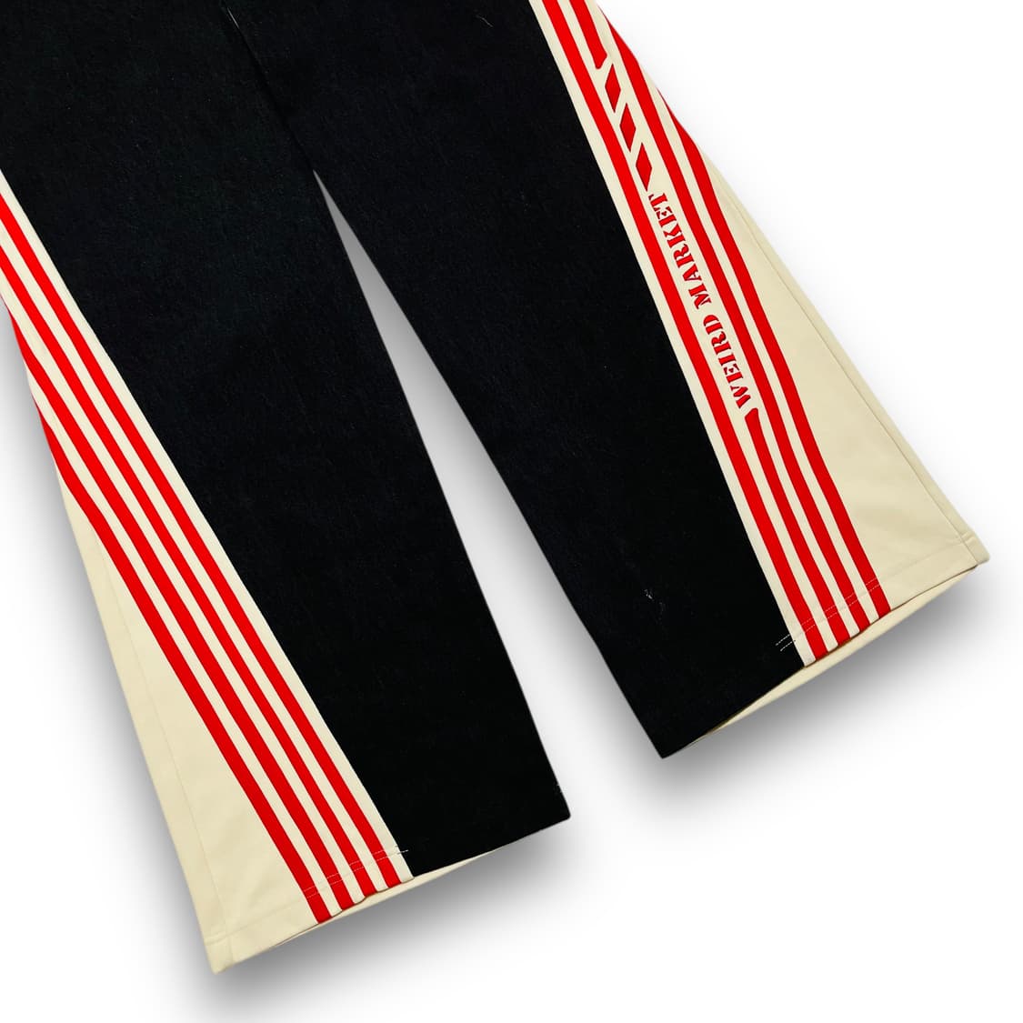 위어드 마켓 삼선 로고 y2k 와이드 힙합 흑청 세트 상품이미지7