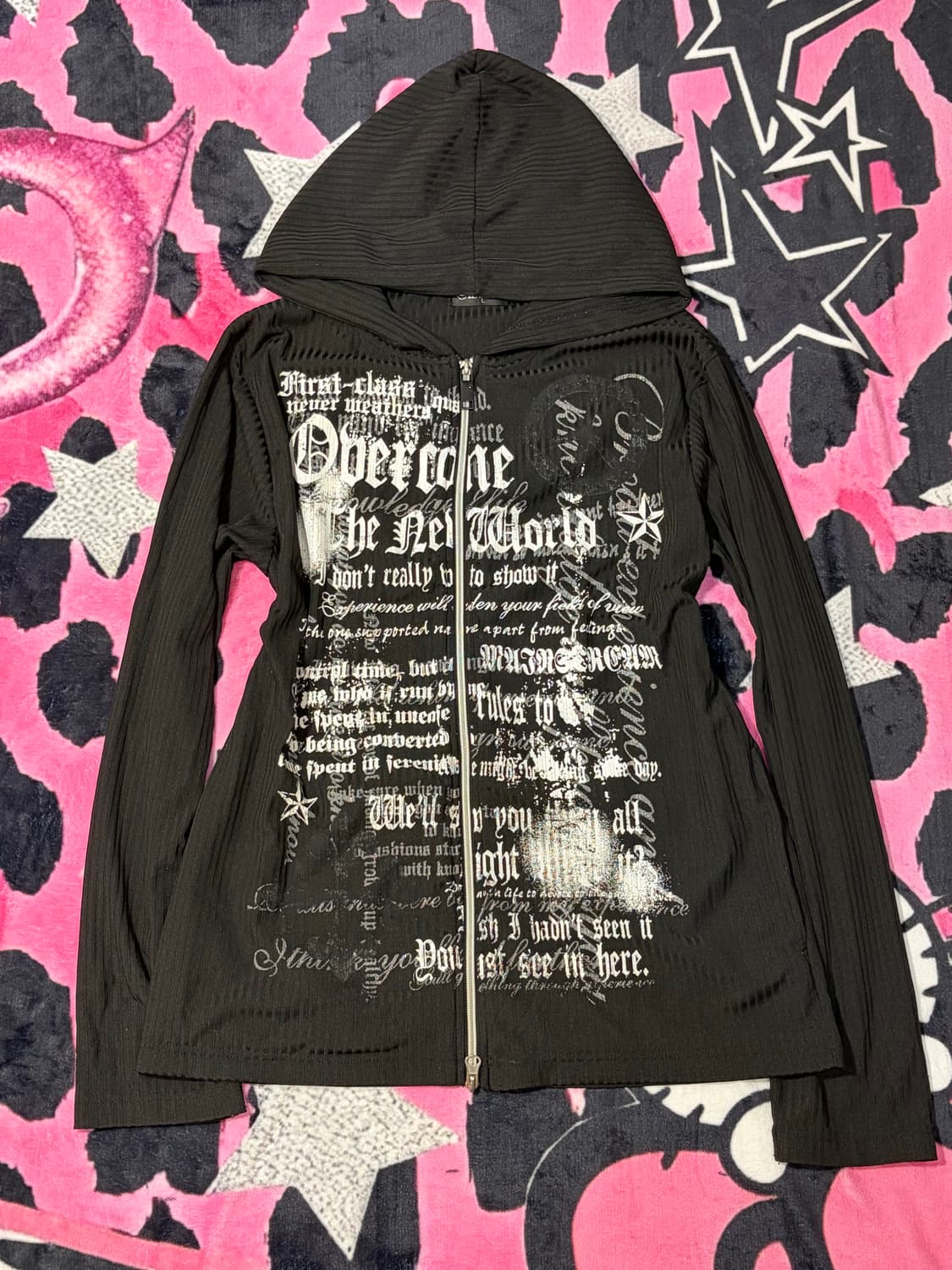 Punk Glitter lettering hoodie zip up 상품이미지7