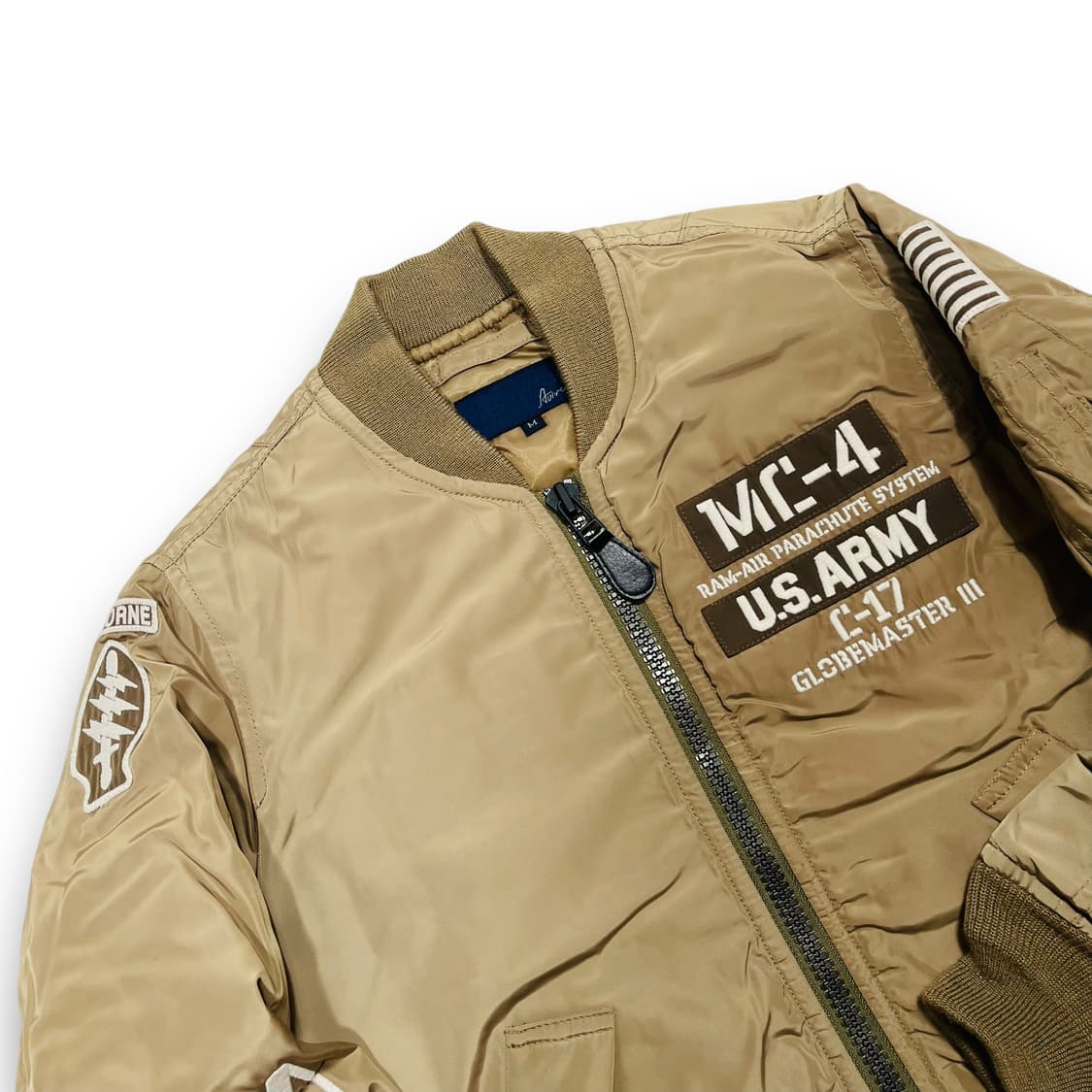 아비렉스 M.F.F ARMY MA-1 항공 점퍼 베이지/버건디 상품이미지3