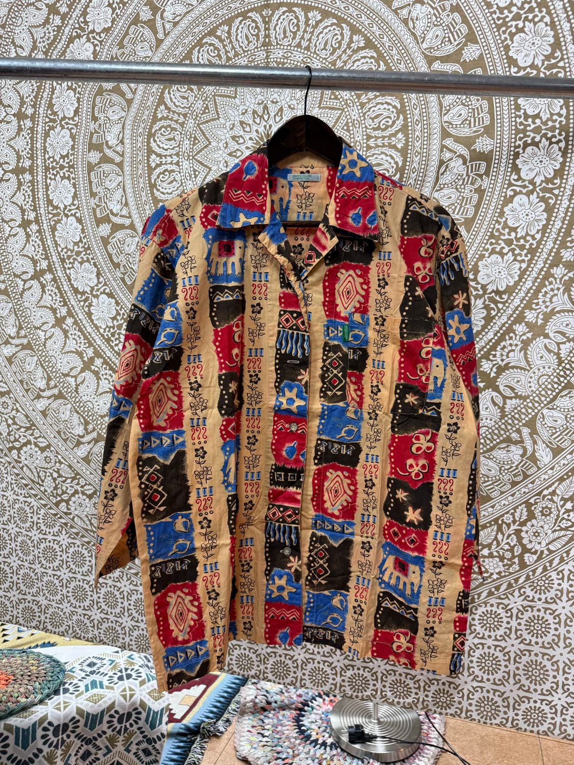 베네통 빈티지 에스닉 패턴7부 셔츠  상품이미지2