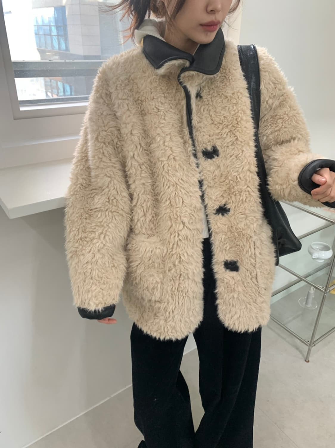 리버시블 퍼자켓 가죽자켓 퍼 무스탕 상품이미지3