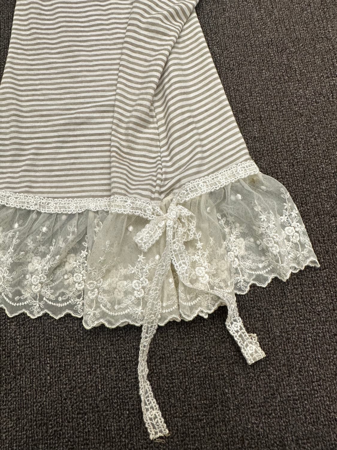OS)Japanese vintage 여성 스트라이프 레이스 나시 (이염) 상품이미지6