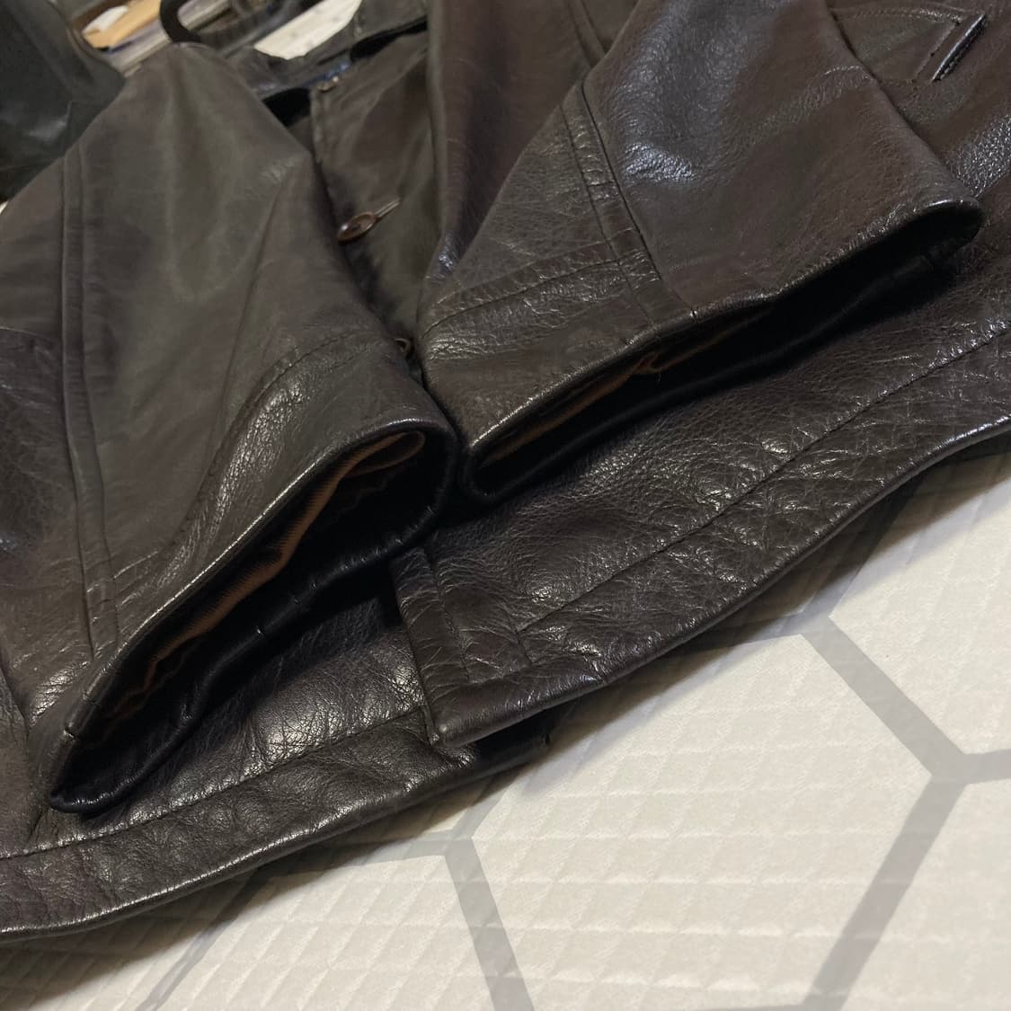 (M) 00s 갭 레더 카코트 다크 브라운 올드갭 상품이미지6