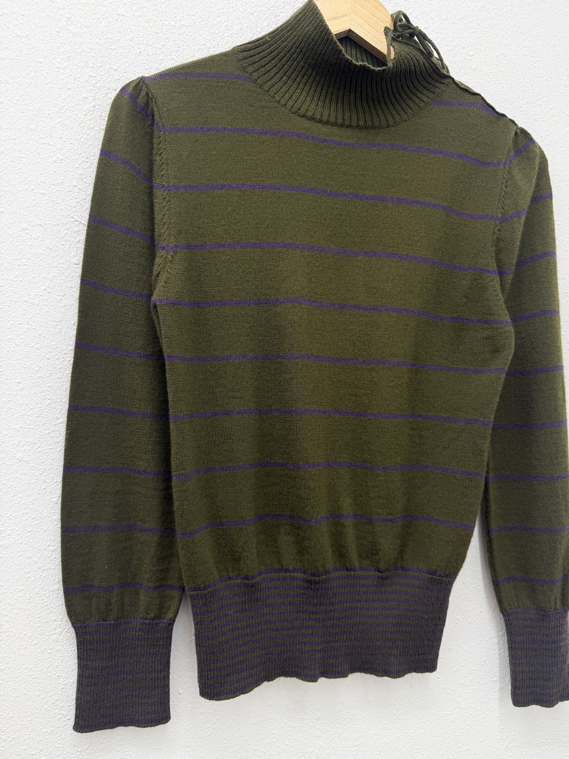 빈티지 스트라이프 아이렛 리본 니트 상품이미지2