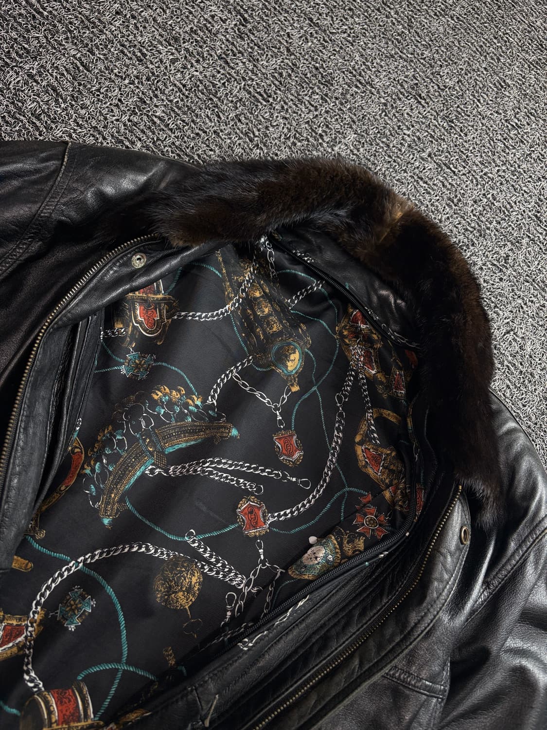 빈티지 아카이브 무스탕 레더 봄버 자켓 4115 상품이미지4