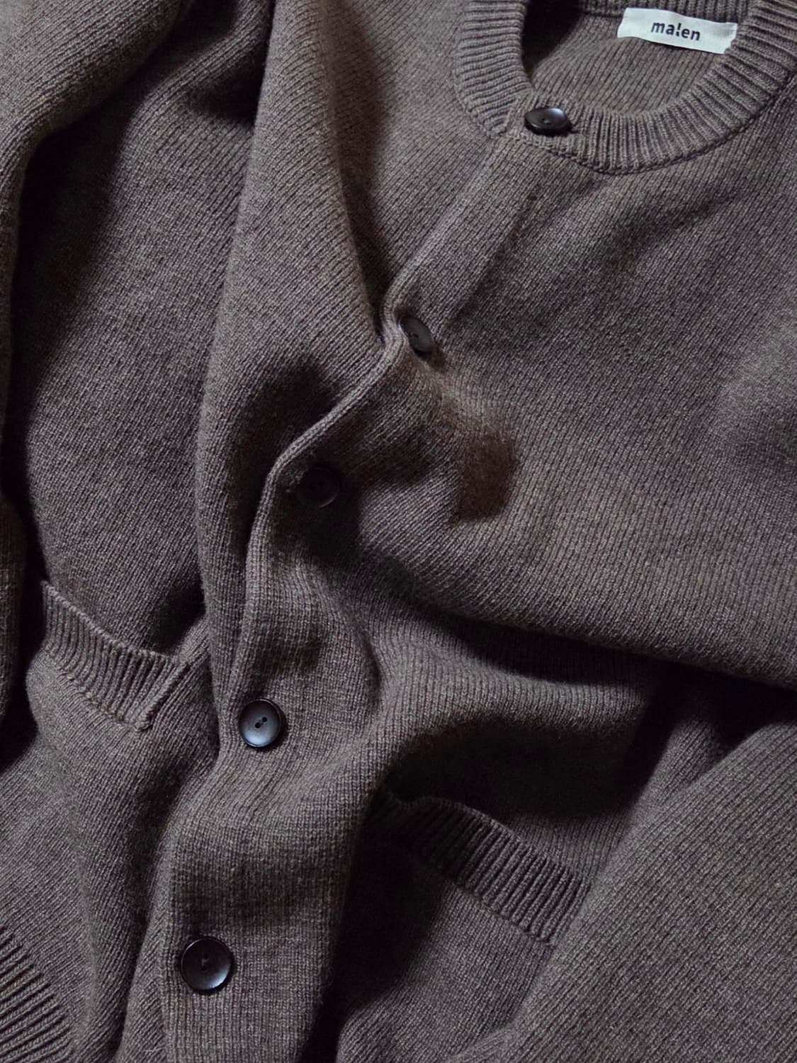 malen 말렌 울 캐시미어 니트 가디건 브라운 1 상품이미지8