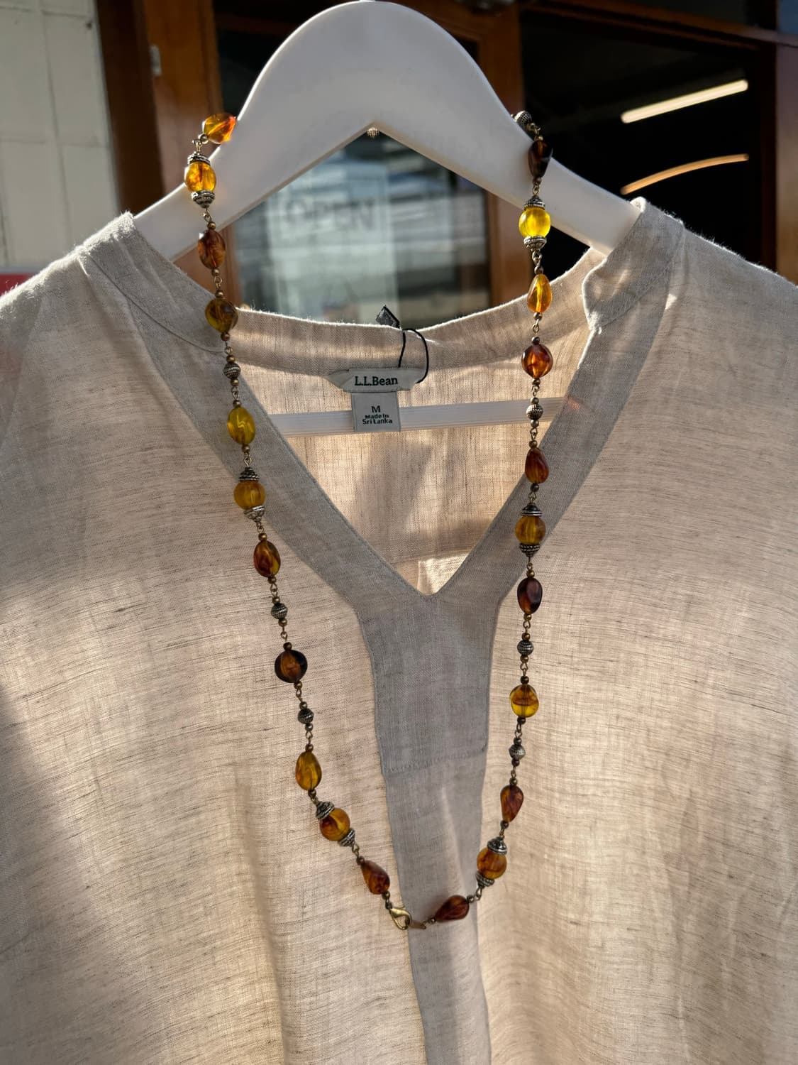 [vintage]Long Necklace 엠버 비즈 롱 목걸이 상품이미지4