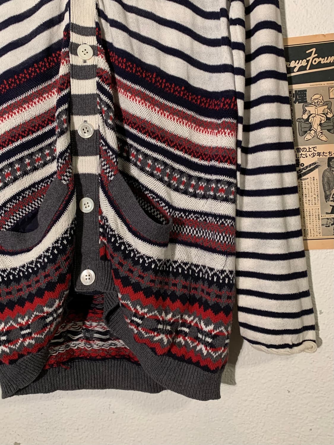 사카이 노르딕 패턴 스트라이프 가디건 상품이미지4