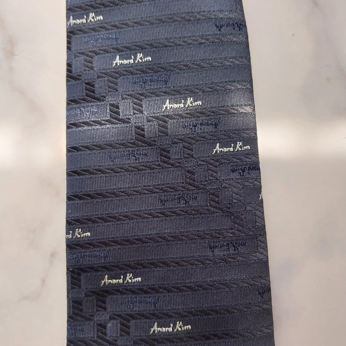 앙드레김 실크 네이비 패턴 넥타이 7.8cm A+등급 K1121
 상품이미지7