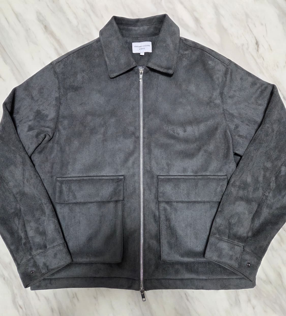 커스텀어클락 그레이 카고포켓 스웨이드 블루종 상품이미지1