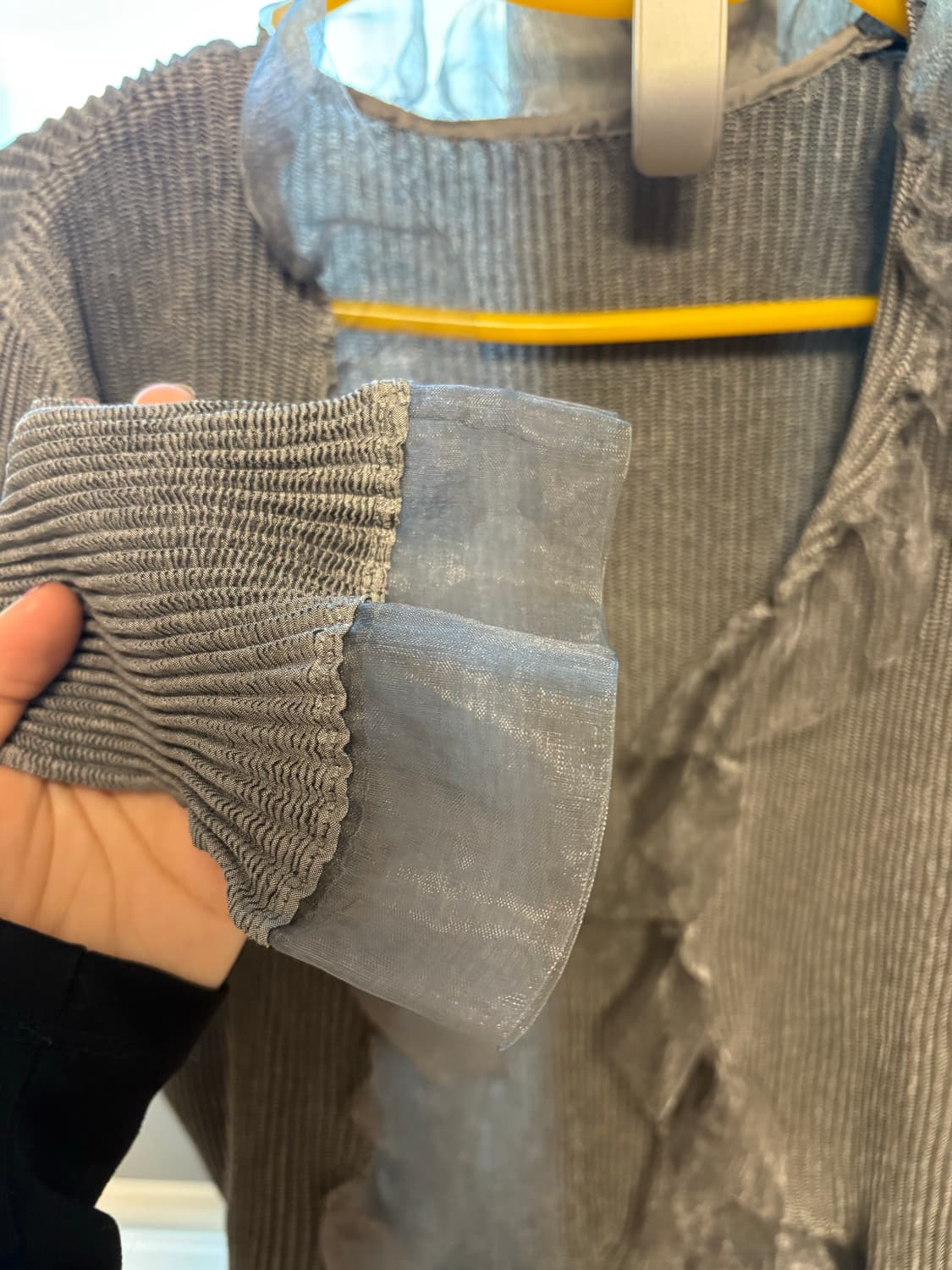 스피치오 프릴 가디건 플리츠 그레이 가디건 볼레로 상품이미지4