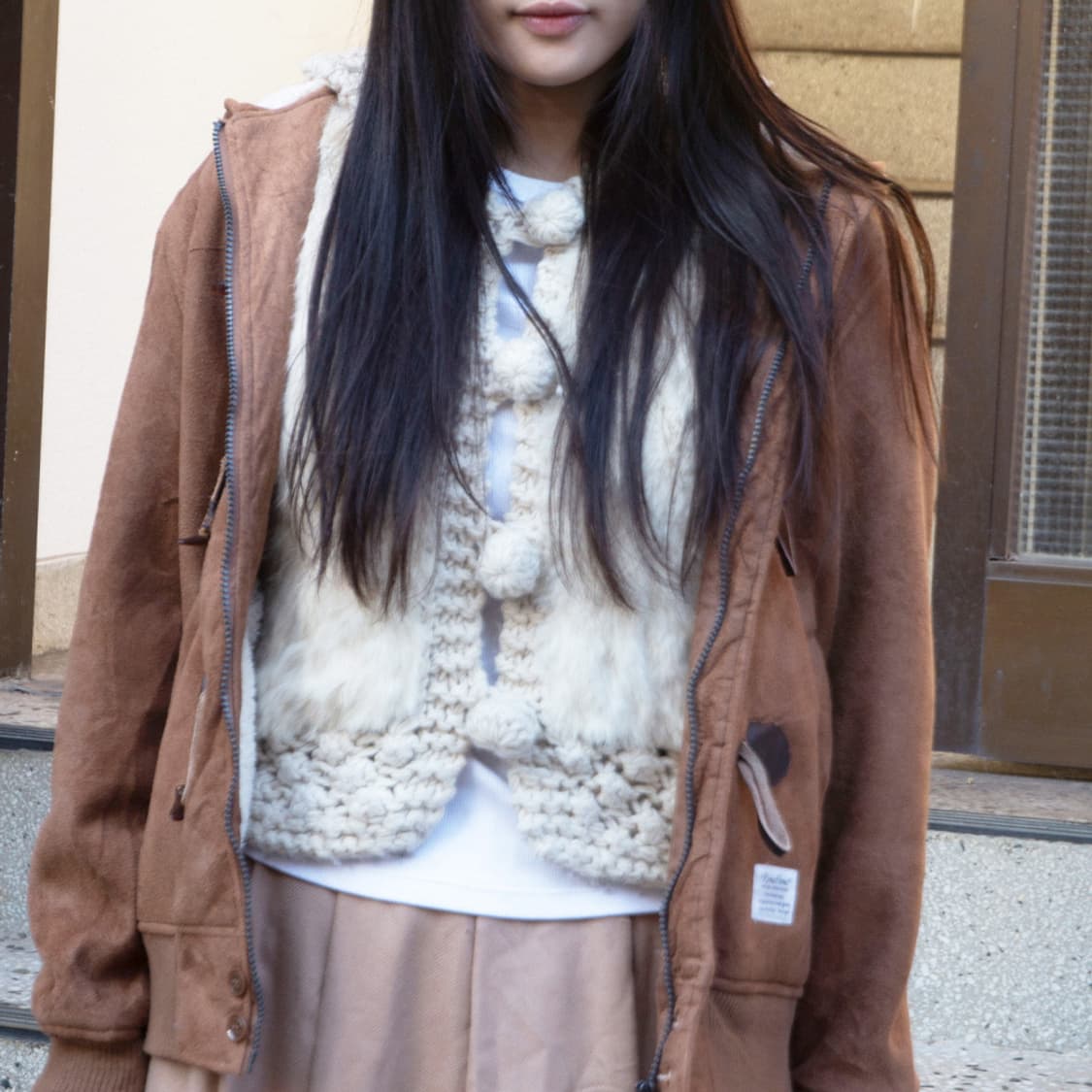 스노우포크 퍼 니트 베스트 상품이미지8