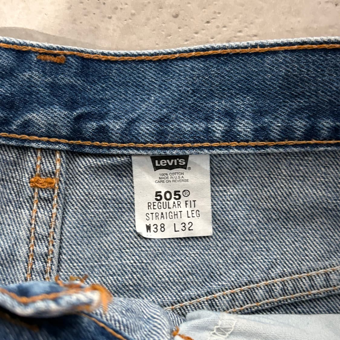 [38/32] USA🇺🇸 리바이스 505 오렌지 탭 블랙 중청 상품이미지4