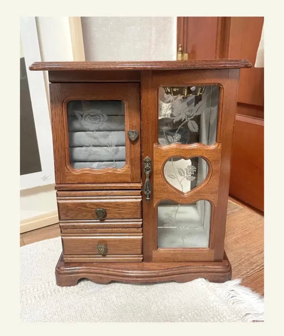 빈티지 앤틱 우드 보석함 선반 보관함 수납  상품이미지1