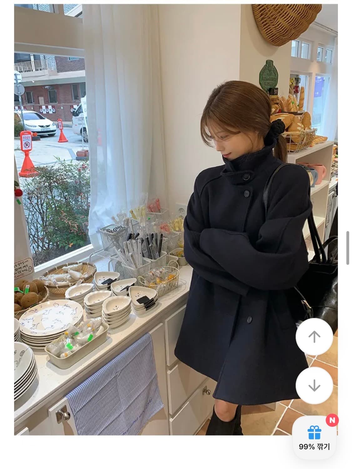 정가20 하이넥 발마칸 하프코트 (울 70%) 상품이미지4