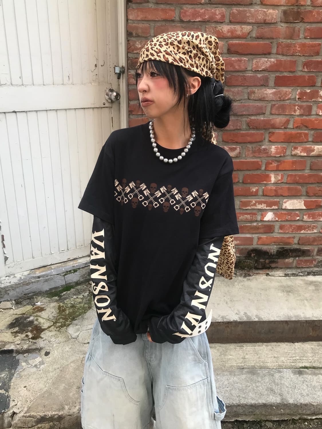 밴슨 레이어드 자수&카모 롱슬리브 상품이미지2