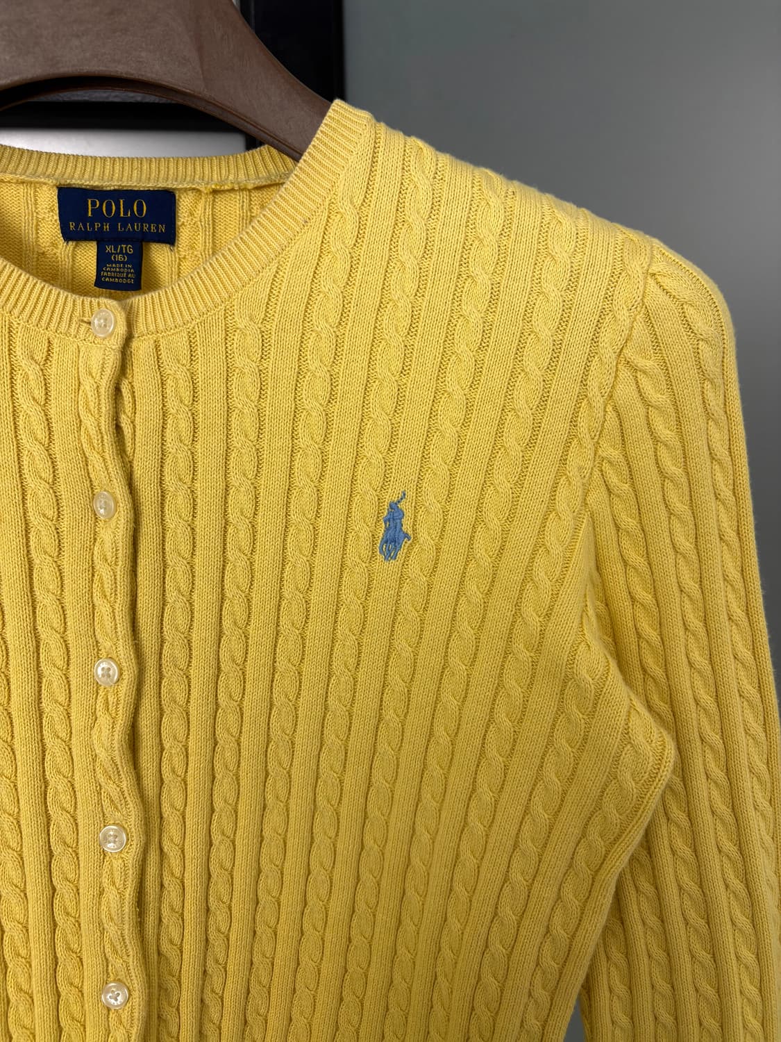 [L]POLO 옐로우 꽈배기 가디건  상품이미지5