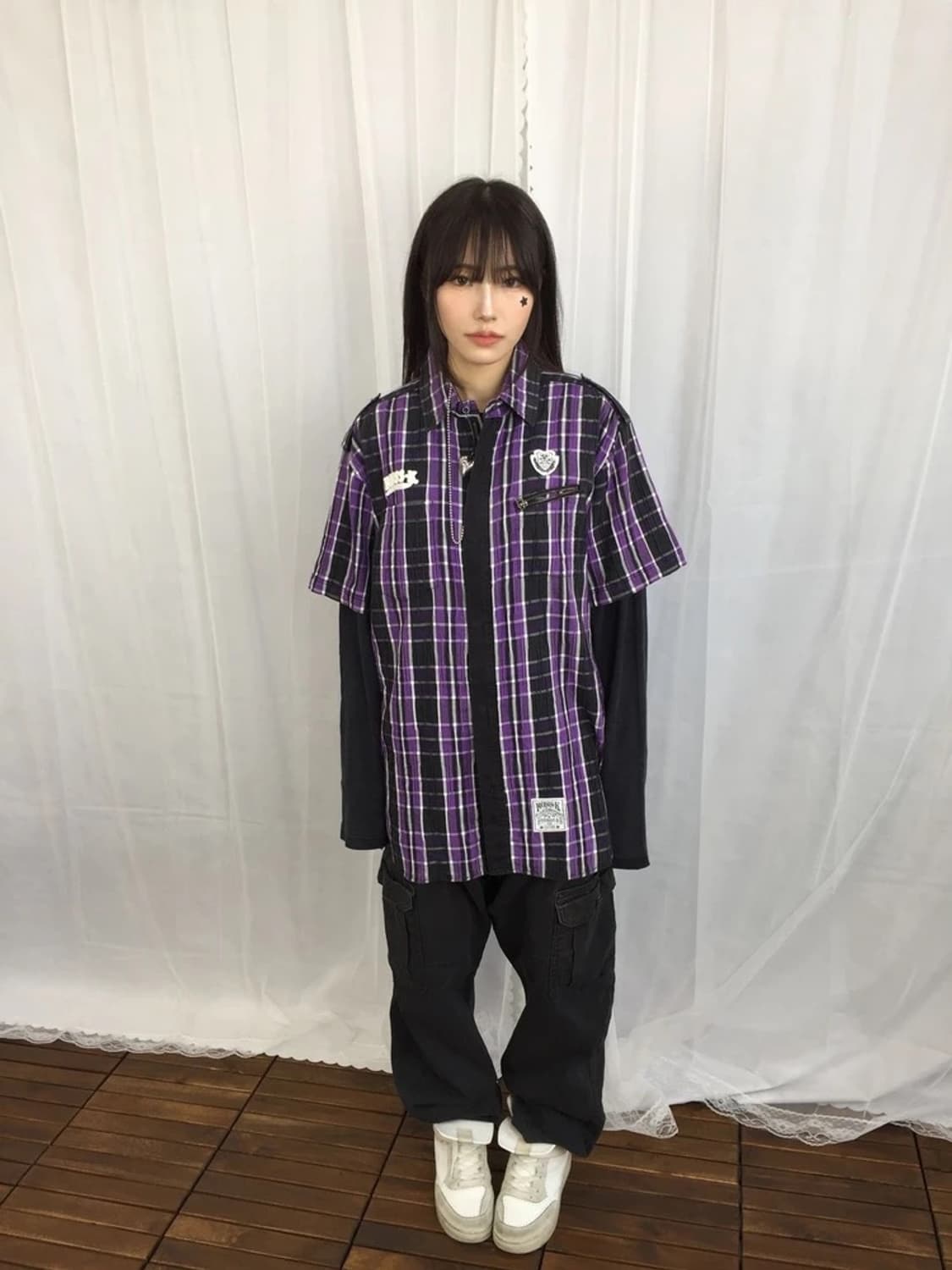 RUSS-K Purple Plaid Shirt 상품이미지1
