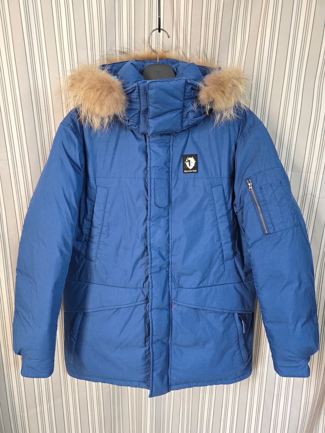 (110) 블랙야크 남성 블루 퍼 후드 구스다운 패딩 점퍼 상품이미지1