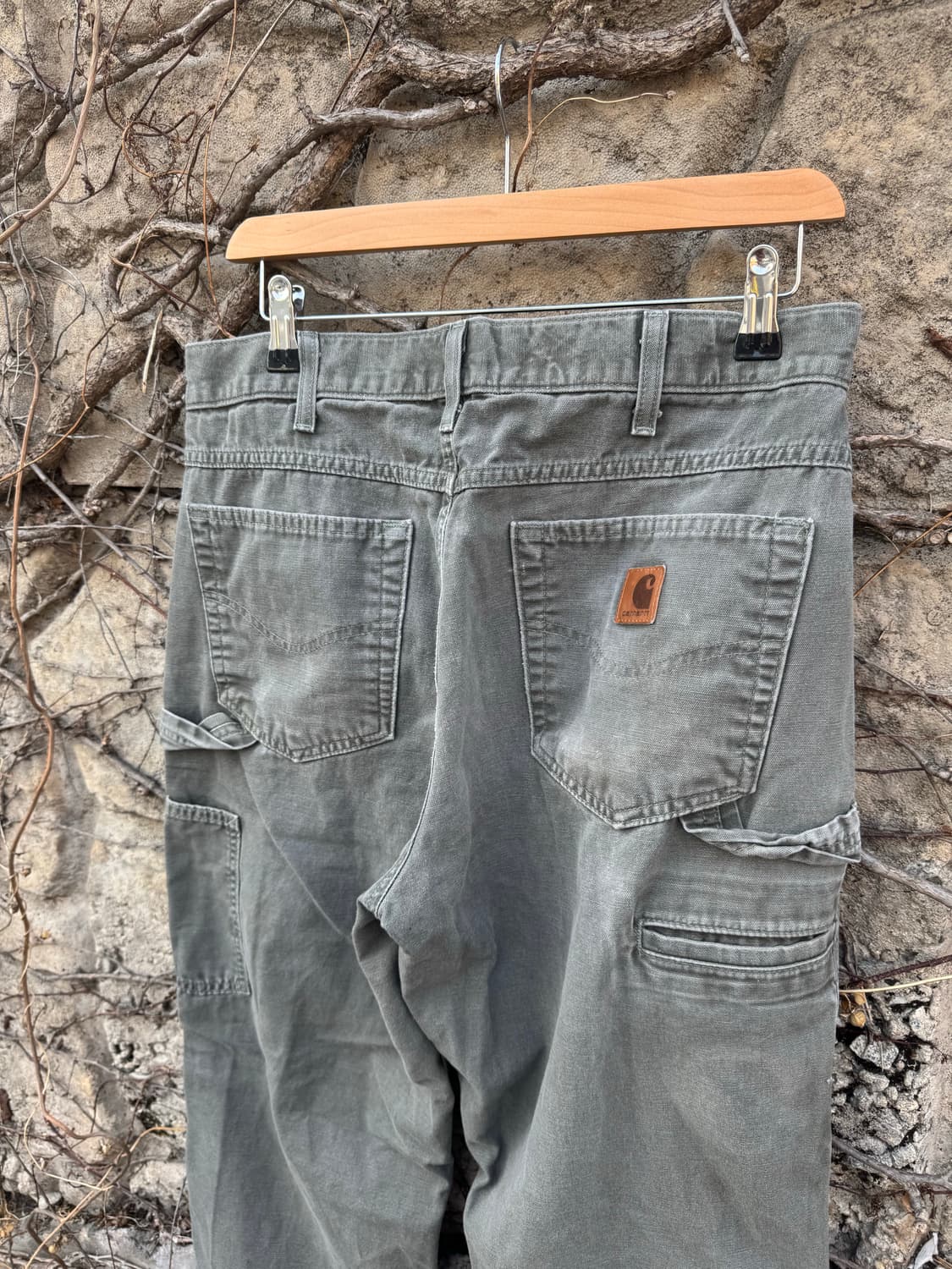 칼하트 빈티지 b159 다크 모스그린 카펜터 싱글니 워크 팬츠 상품이미지5