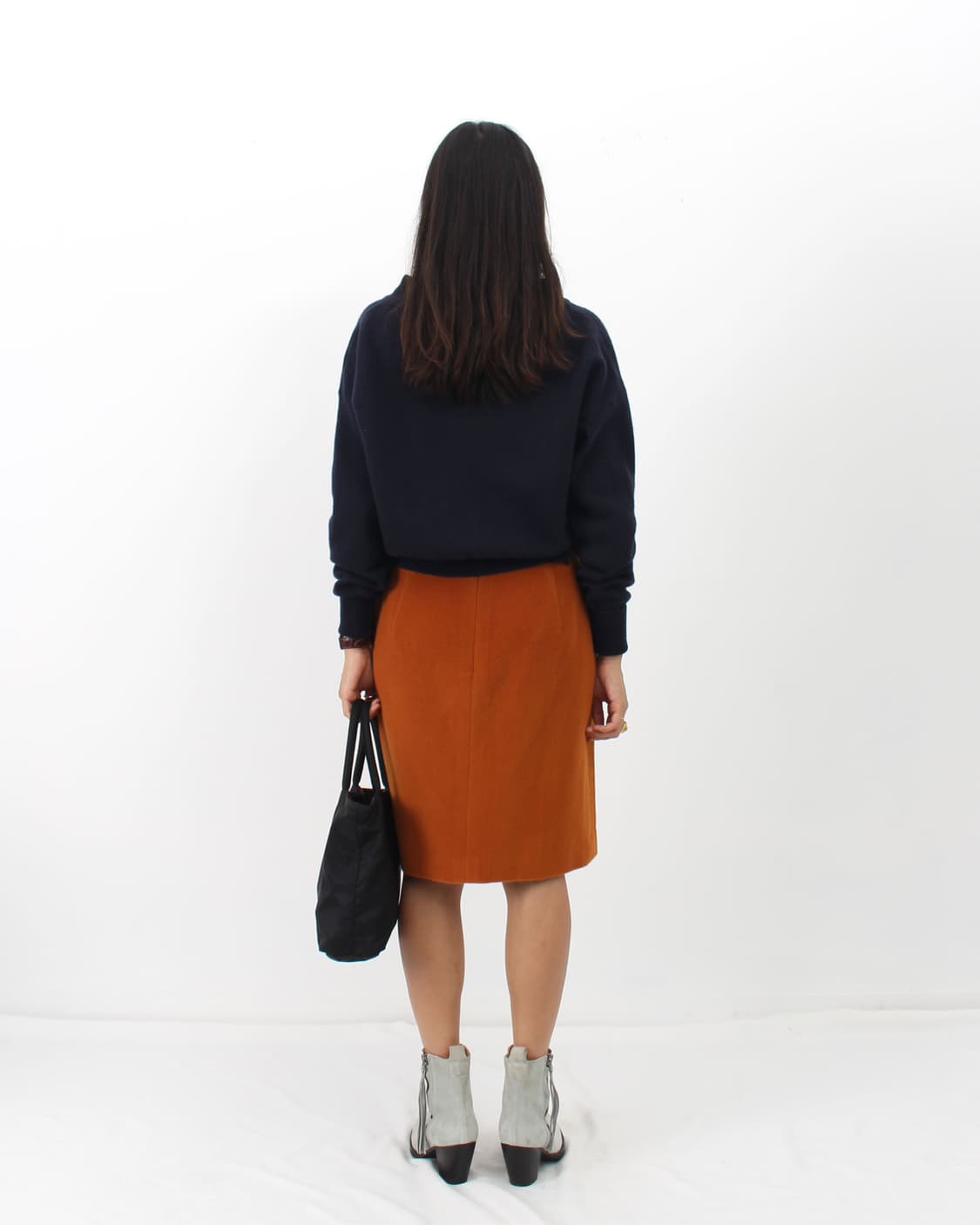 질샌더 Jilsander 빈티지 앙고라 울 오렌지 미디 스커트 상품이미지9