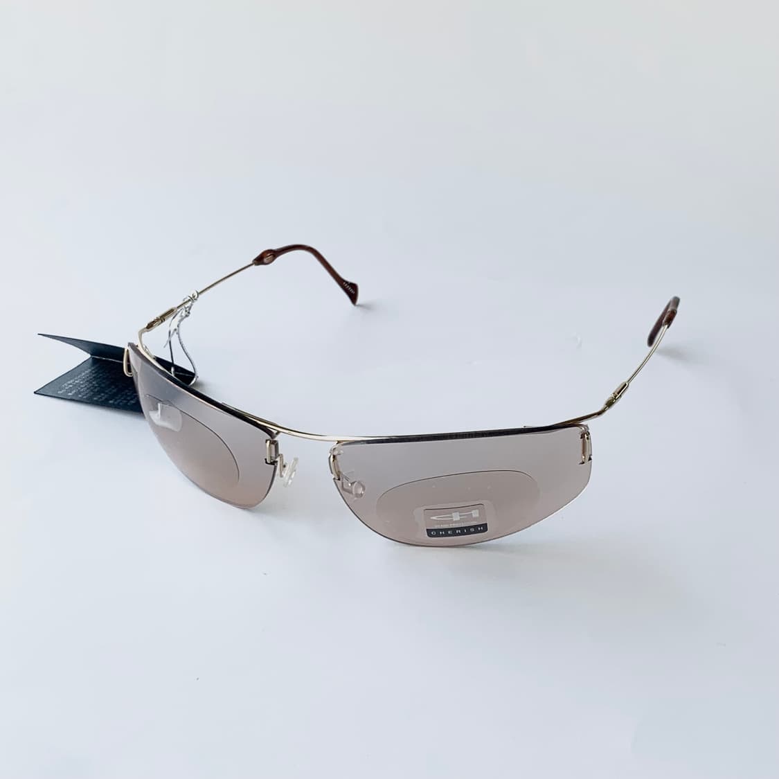 968 데드스탁 빈티지선글라스 골드 브라운 와이드 틴트렌즈 픽키 상품이미지1