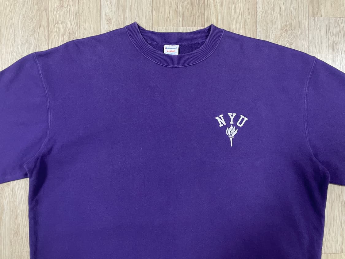 110) 80's 복각 챔피온 뉴욕대 빅로고 맨투맨 상품이미지1