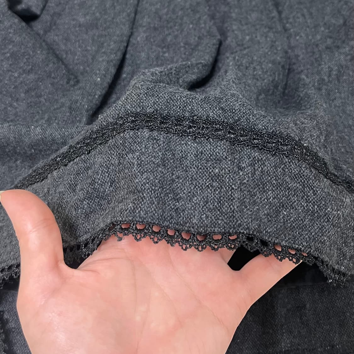 일본빈티지 모리걸 챠콜 미디 스커트 상품이미지4