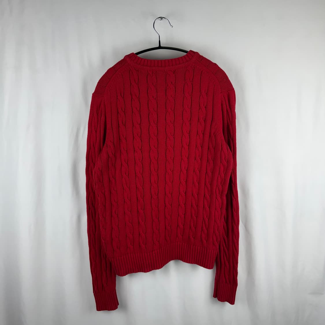 M) 노티카 케이블 꽈배기 니트 레드 상품이미지6