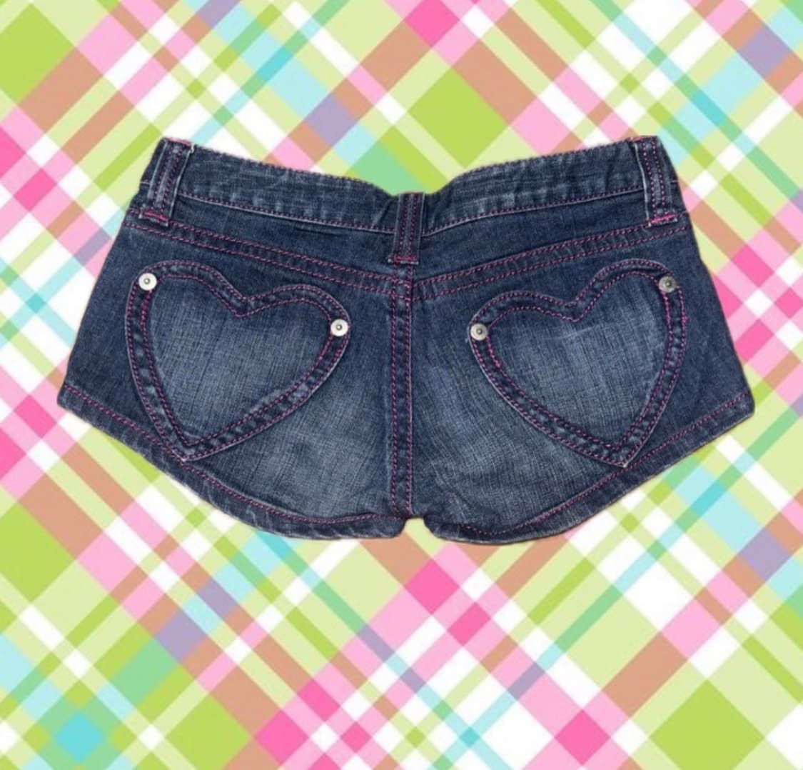 메조피아노깔 하트포켓 숏팬츠 반바지 y2k 갸루 상품이미지1
