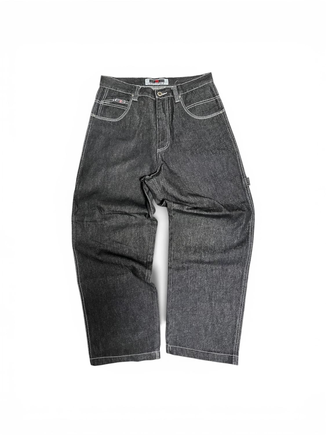 사우스폴 southpole 흑청 스티치 와이드 카펜터 데님 상품이미지1