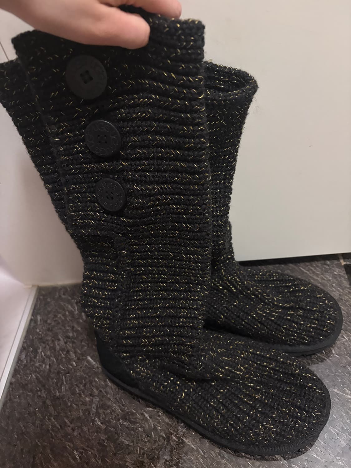 어그 카디 니트부츠 블랙 상품이미지1