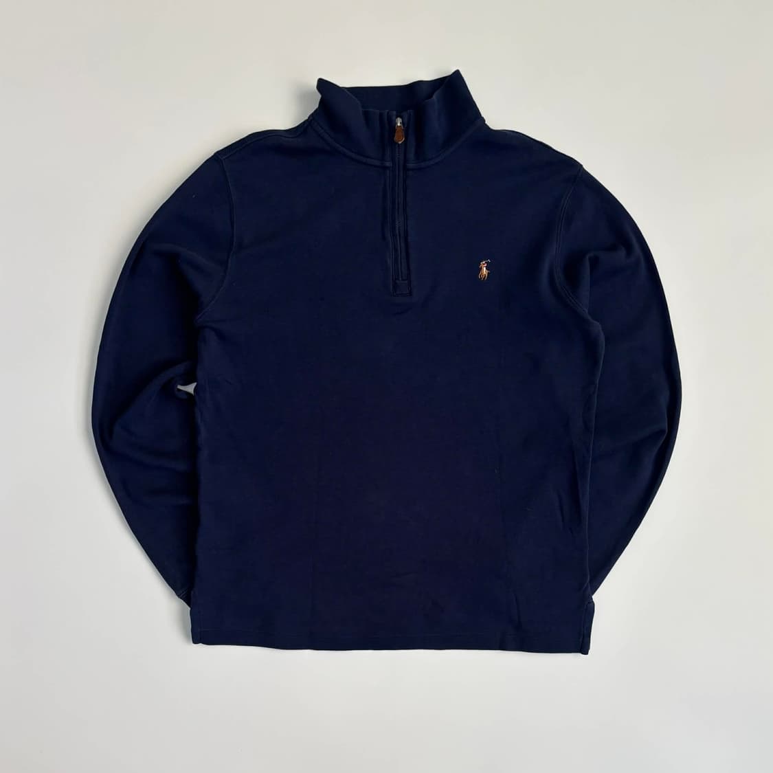 폴로 랄프로렌 신형 큐알택 네이비 하프집 니트 풀오버 셔츠 반집업(XL) 상품이미지3