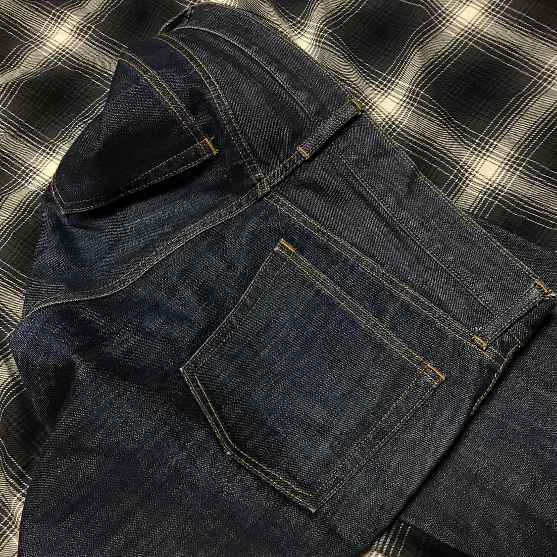 재팬 90-00s 유니클로 재팬라인 생지 리지드 크롭 데님 상품이미지4