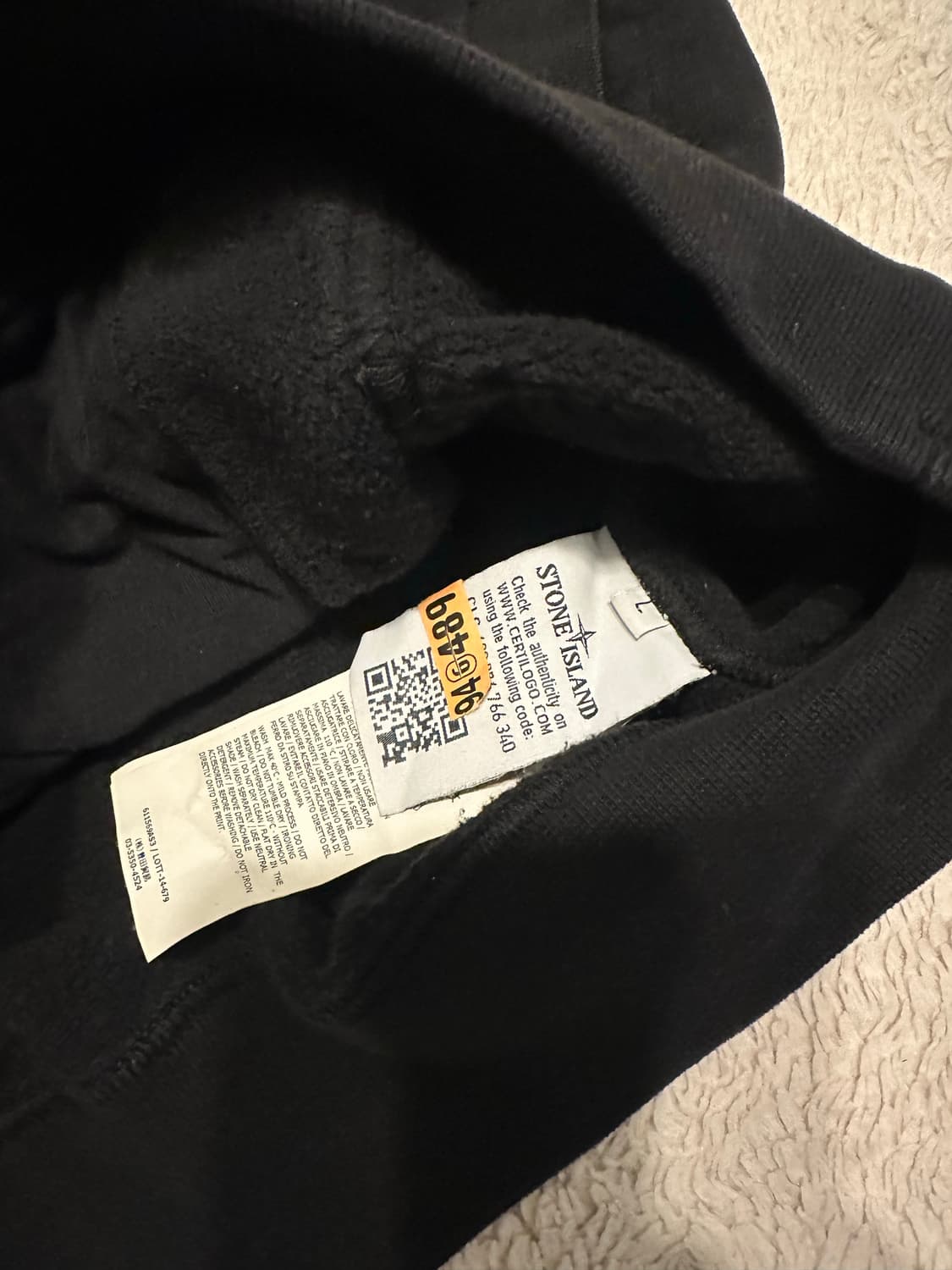 스톤아일랜드 x 슈프림 14fw 크루넥 블랙 상품이미지5