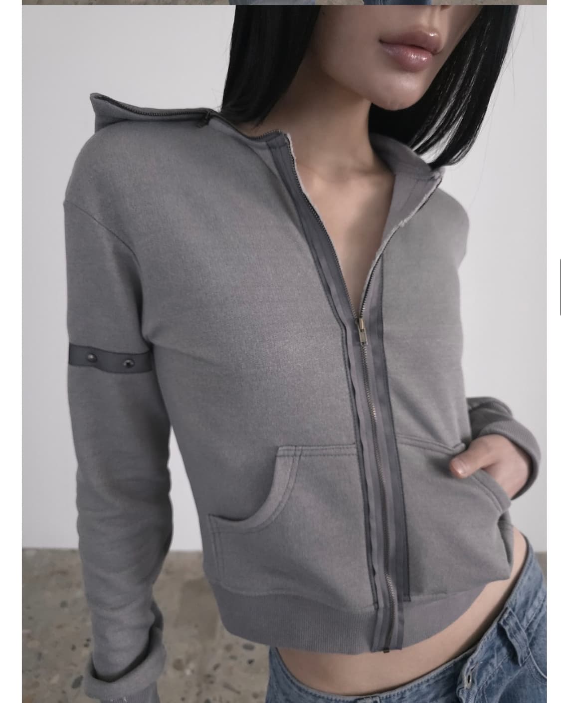 DOGMA EHKS JERSEY SLIM HOODIE GREY 후드집업 상품이미지5