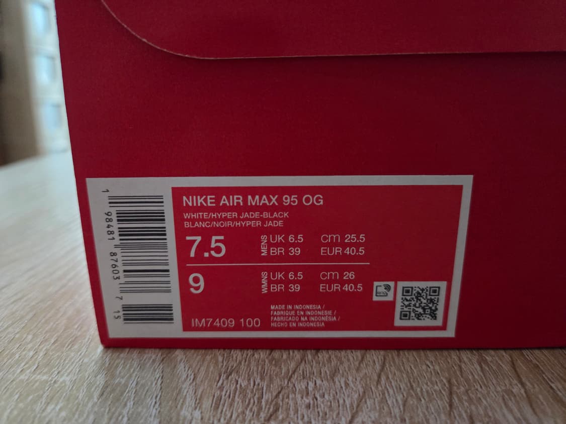 [255]나이키 에어맥스95 OG 화이트 앤 블랙 에메랄드 상품이미지2