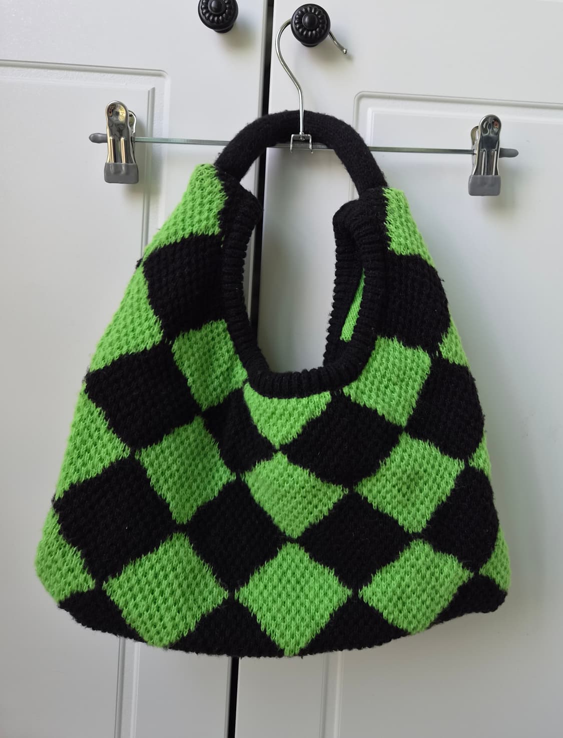 니트 체크 토트백 상품이미지2