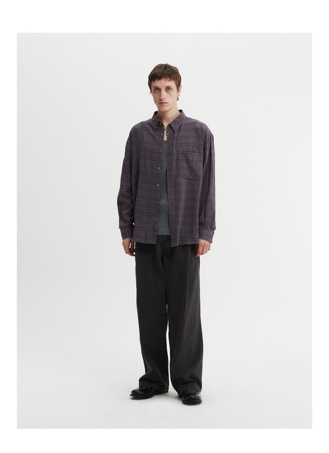 파브레가 체크셔츠 레드빈 상품이미지5