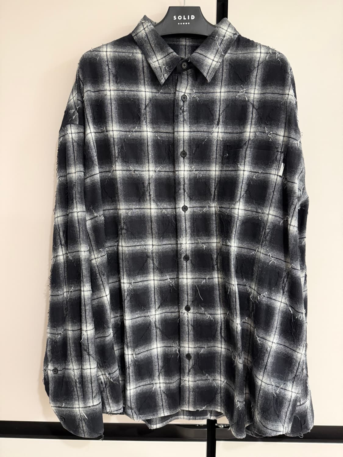 준지 아가일 셔츠 블랙 최저가 상품이미지1