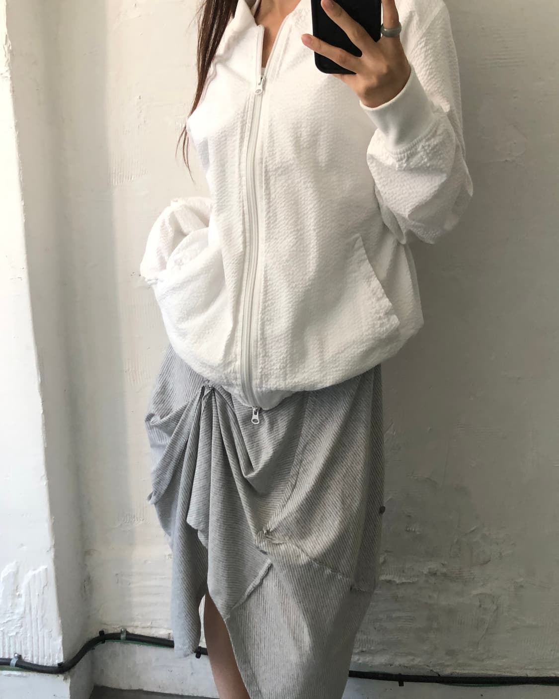 Stussy 스투시 스탁 로고 화이트 시어서커 자켓 상품이미지2